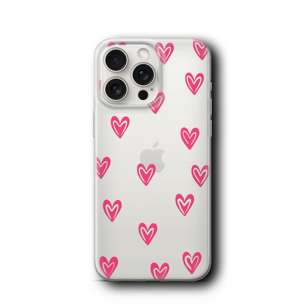 PEMBE KALPLER ŞEFFAF KILIF - 019
