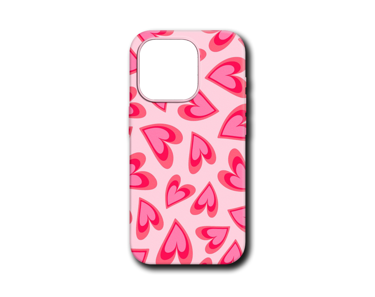 PEMBE KALP DESEN TASARIM KILIF - 572