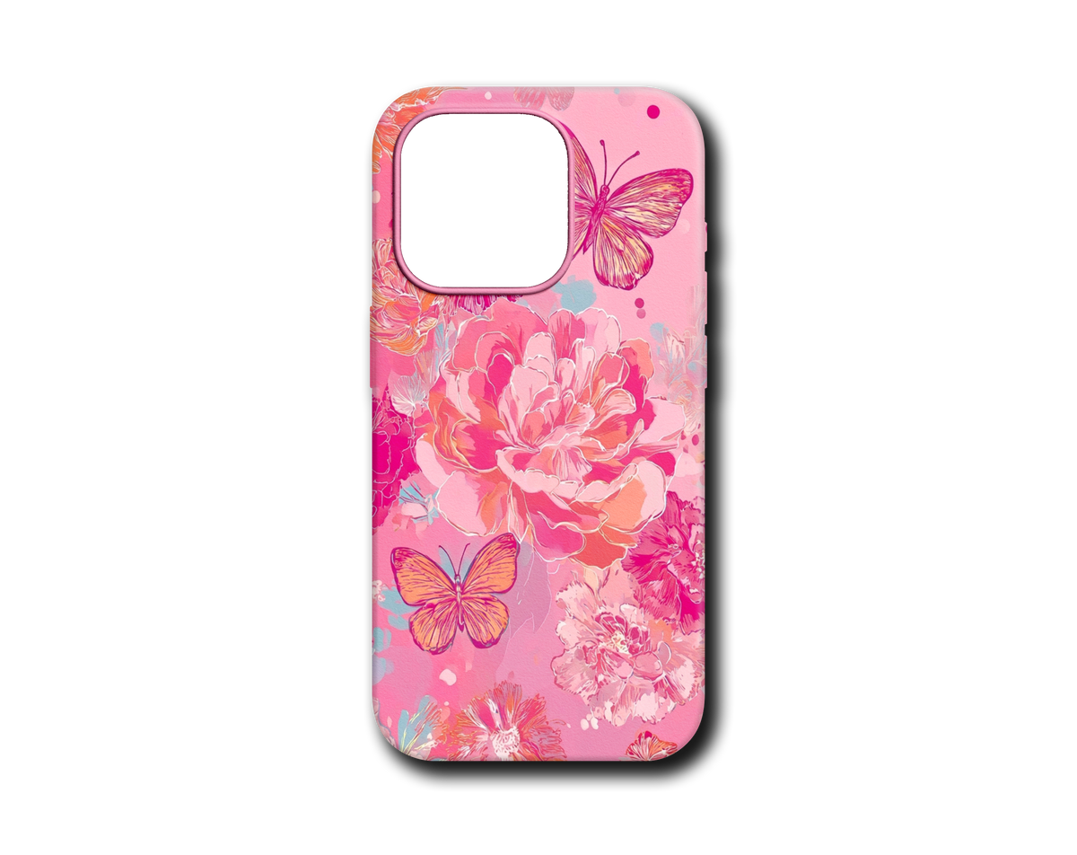 PEMBE KELEBEKLER TASARIM KILIF - 524
