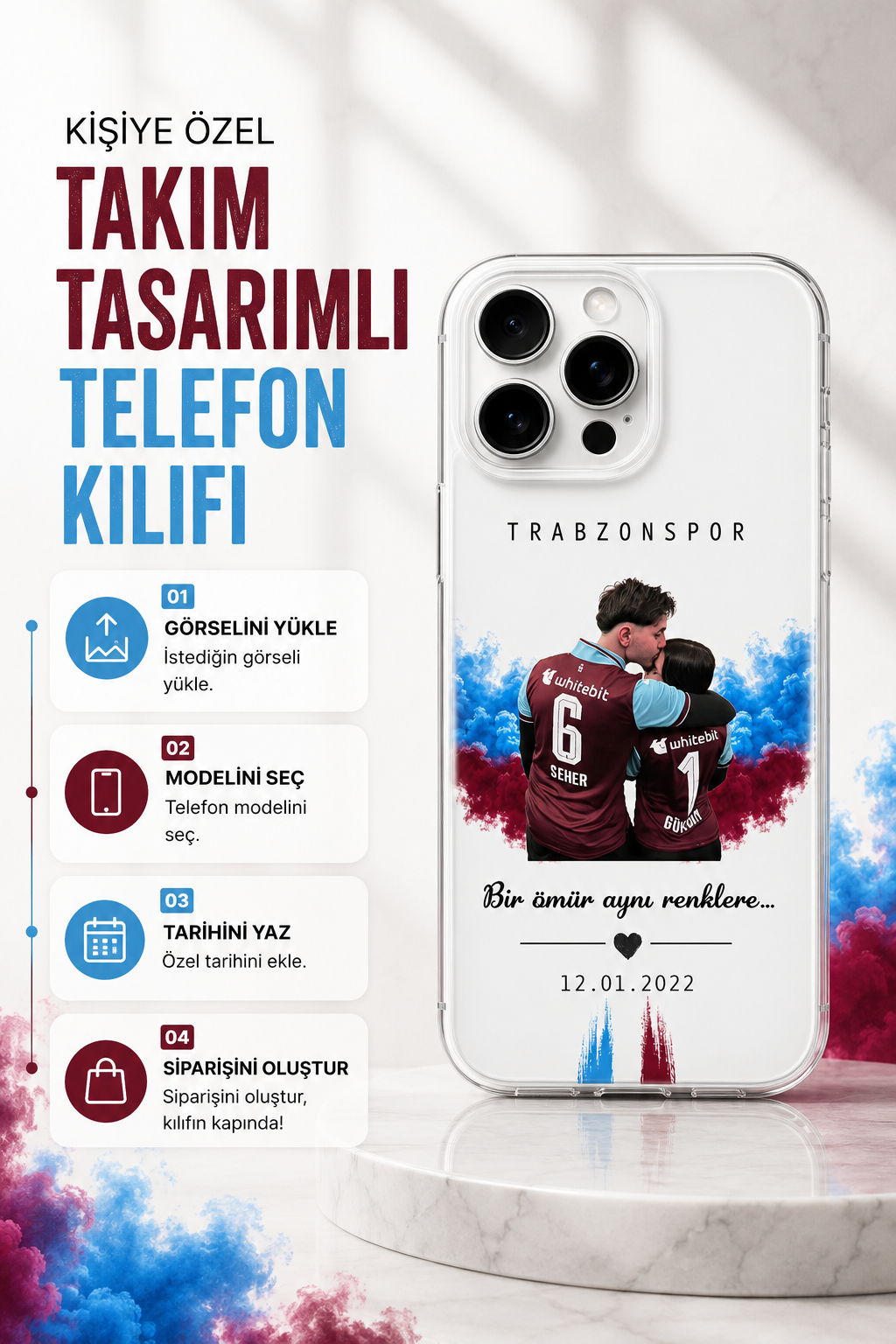 KİŞİYE ÖZEL TRABZONSPOR TAKIM KILIF ❤️💙