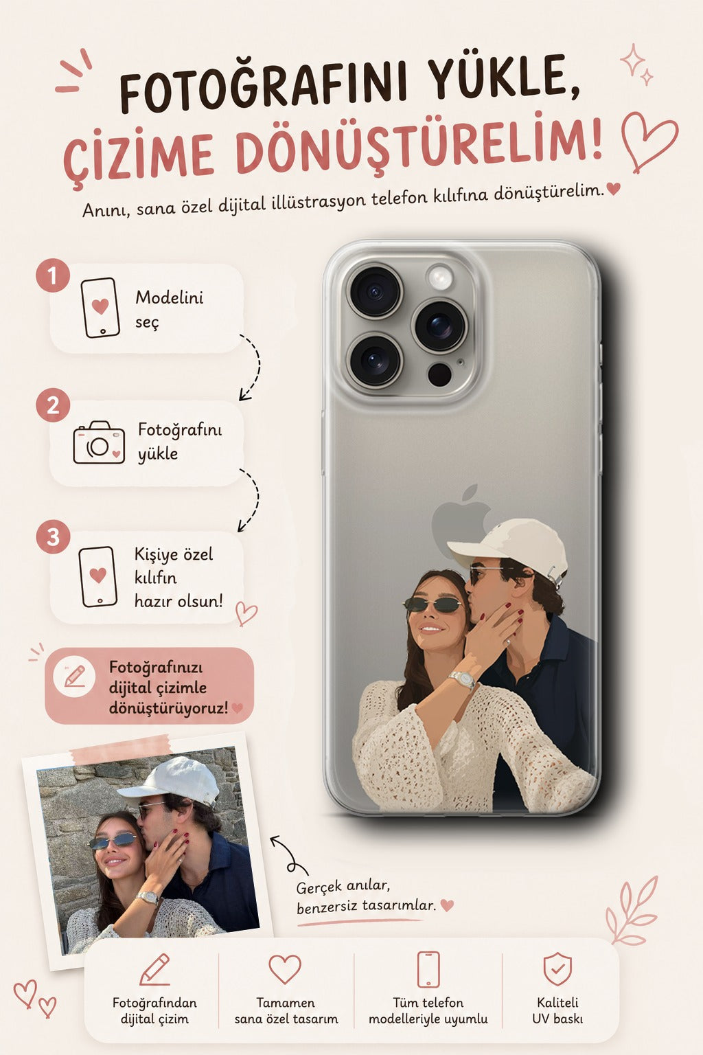 KİŞİYE ÖZEL İLLÜSTRASYON ÇİZİM ŞEFFAF KILIF ✍🏼