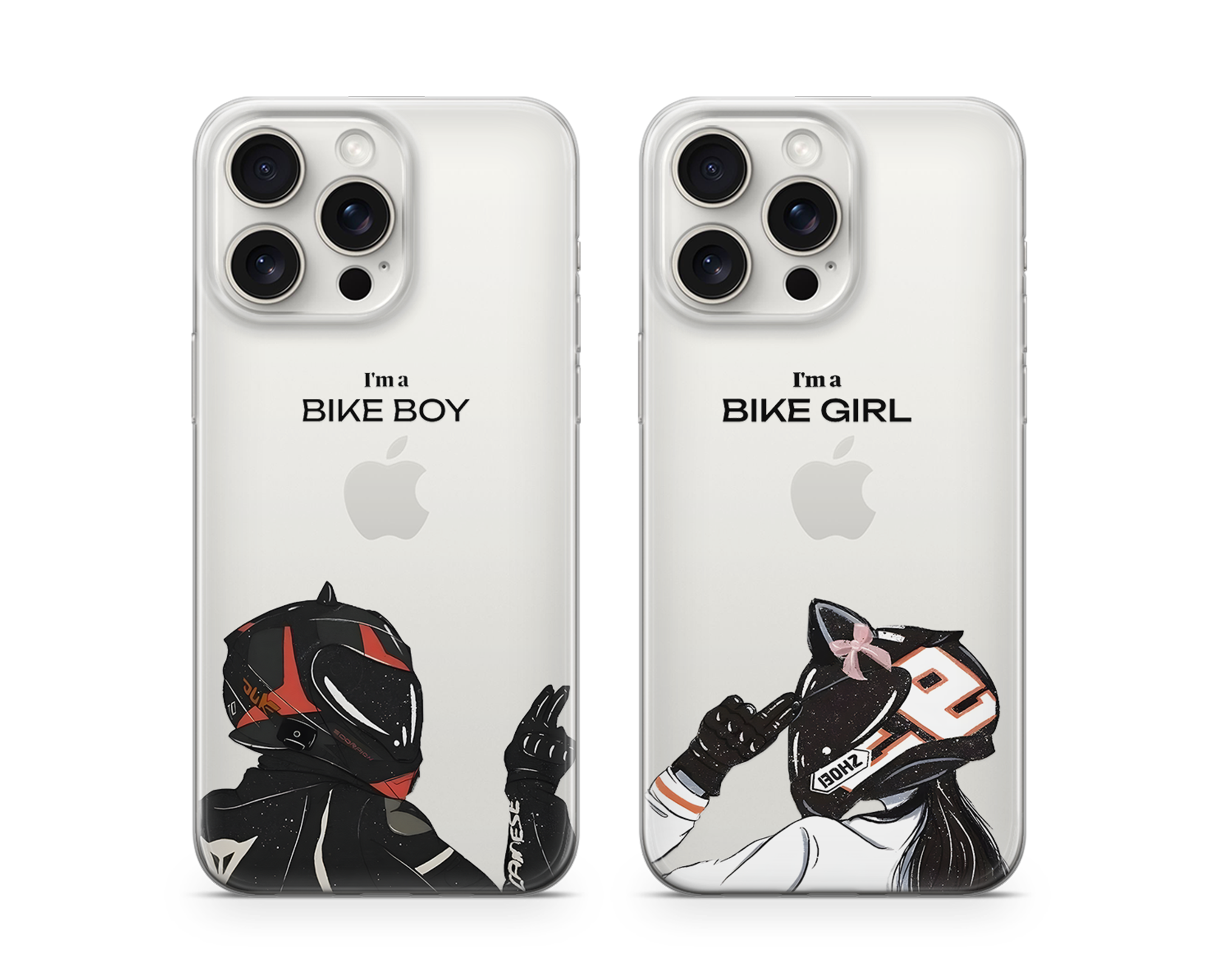 BIKE BOY & BIKE GIRL COUPLE ŞEFFAF KILIF - 301 / 302